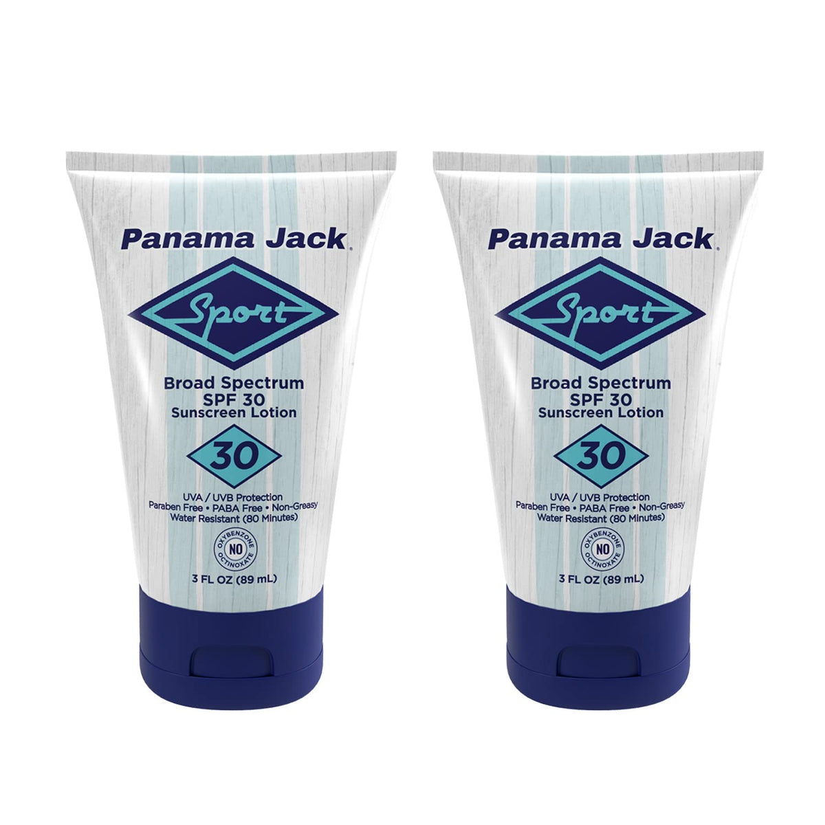 Panama Jack Sport Sunscreen Lotion - SPF 30, Broad Spectrum UVA/UVB Protection, Non-Greasy, PABA, Paraben, Gluten & Cruelty Free, 3 FL OZ (Pack of 2)