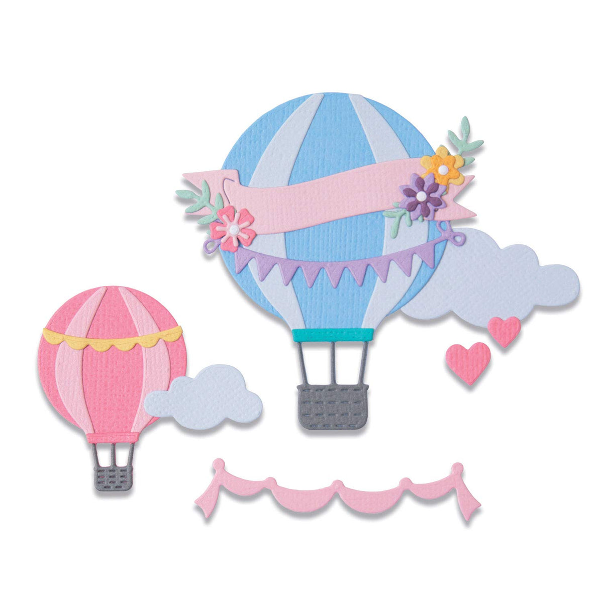 Sizzix Thinlits Die Set 10PK Hot Air Balloon by Olivia Rose, 665183, Multicolor, One Size