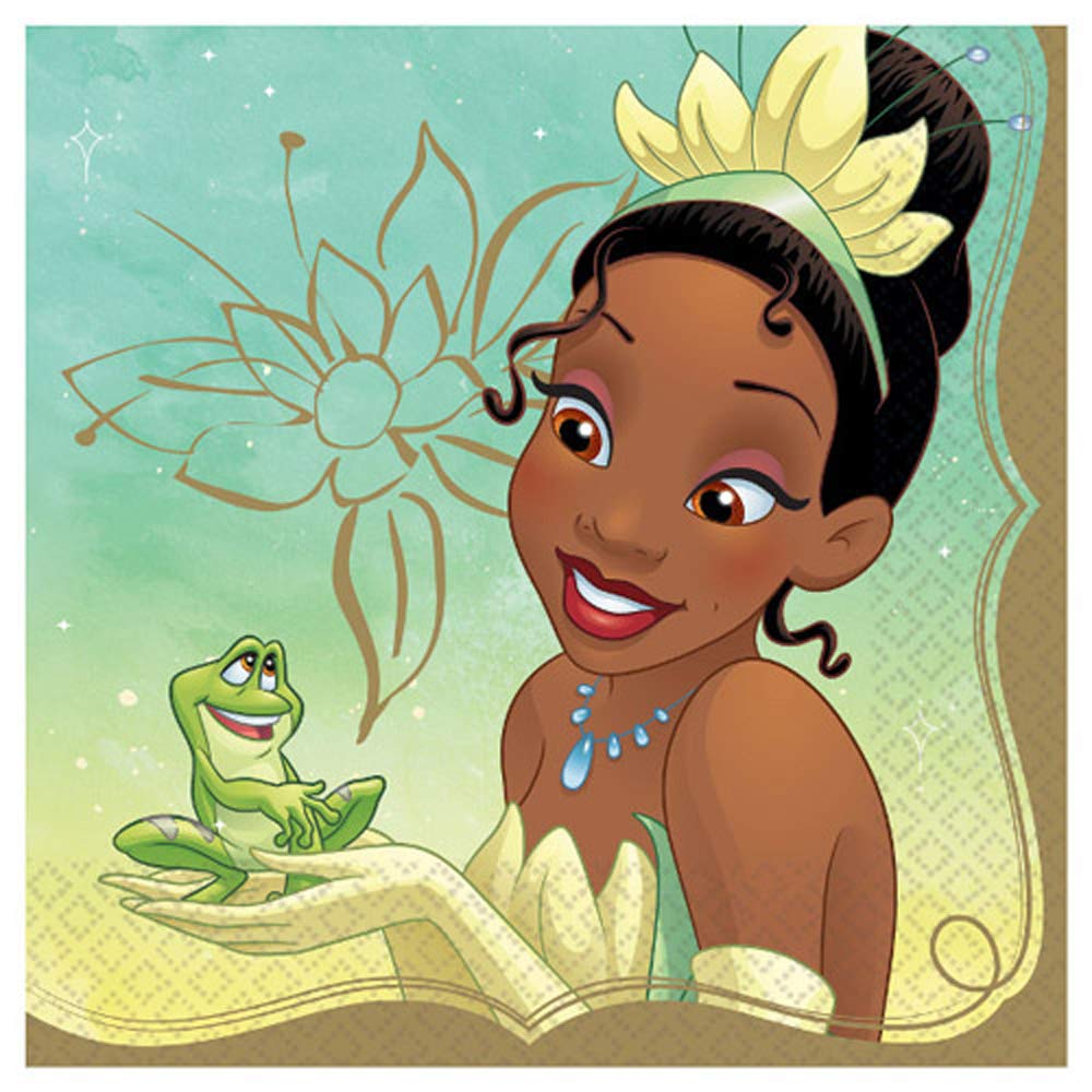 Disney Princess Luncheon Napkins, 6.5" (16-Pack) - Deluxe Party Napkins, Perfect for Themed Parties and Celebrations, Tiana