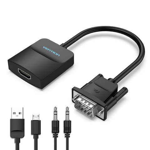 VENTION VGA to HDMI Adapter Converter with Audio 1080P 0.15m, dsub to hdmi Converter VGA to HDMI for monitor Adapter VGA Source to HDMI TV/Monitor(ABS Shell)