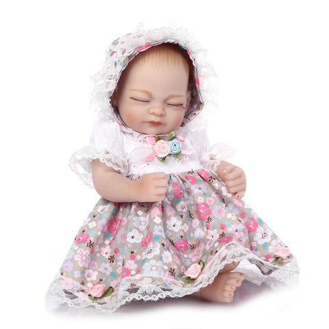 TERABITHIA Mini 11" Lovely Real Newborn Silicone Dolls Collectible Sleeping Baby Girl