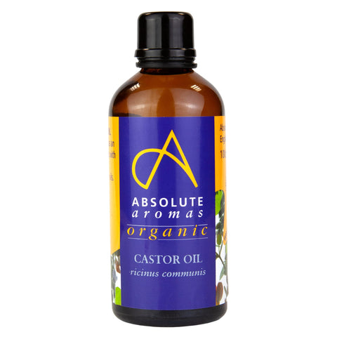Absolute Aromas Organic Castor Oil 100ml - Pure, Natural, Certified Organic, Cruelty Free and Vegan - for Hair, Eyelashes, Brows & Massage