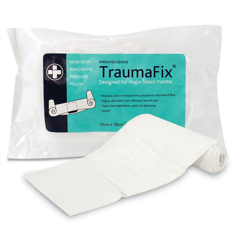Reliance Medical Traumafix Sterile Dressing Pad, High Absorbency, Ideal for Trauma Care and Major Bleed Trauma, Single Unit, 15cm W x 18cm
