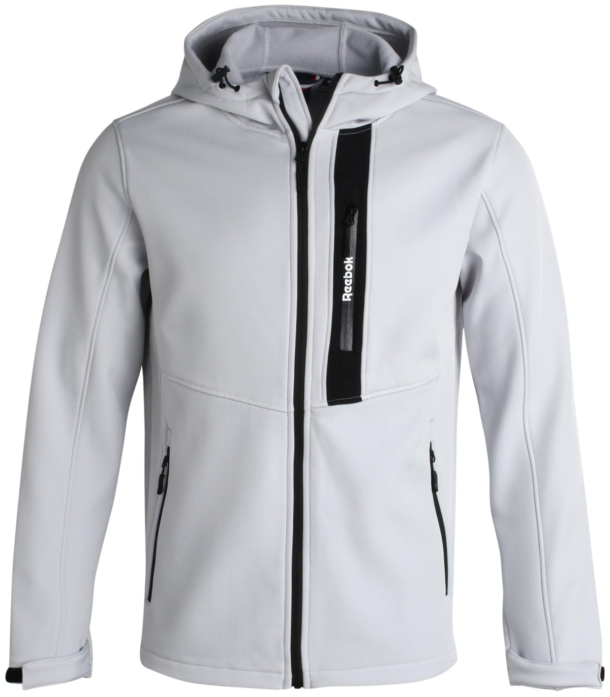 Reebok Men's Jacket - Lightweight Softshell Jacket with Hood - Casual Weather Resistant Coat for Men (S-XXL), Size X-Large, Ice Grey