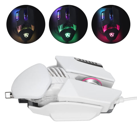 Cool Mechanical Macro Programming Mouse with RGB Water Cooled Lighting Effect,6 Keys Wired Mouse,GamingTelescopic Adjustment Wired Mouse for