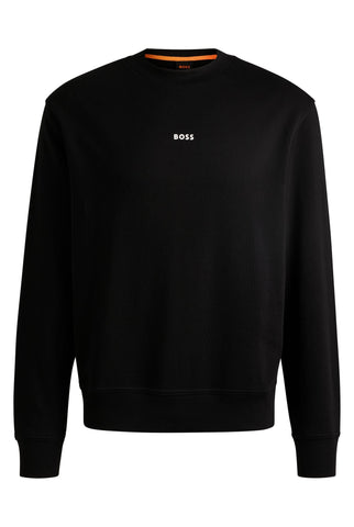 BOSS Mens WeSmallcrew Contrast-Logo Sweatshirt in Cotton Terry