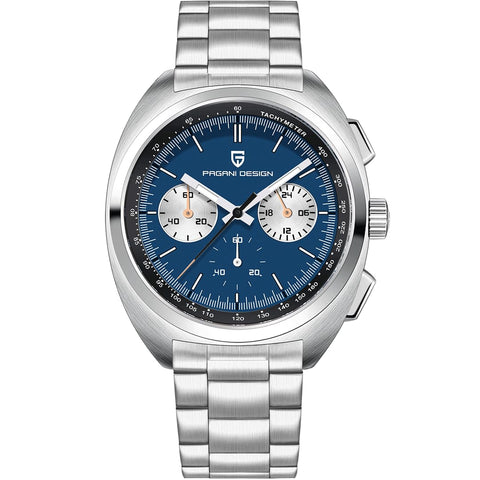 Pagani Design PD1782 Watches for Men Chronograph Watches for Men Analog Watch,Men Sapphire Mirror 10Bar Waterproof Wrist Watch,VK63 Movment (Steel Blue)