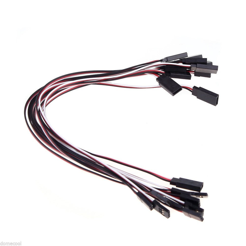 yueton 10pcs 30cm 11.8" Male to Female Servo Extension Lead Wire Cable for RC Futaba JR Servo