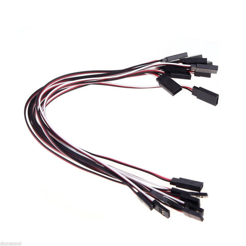 yueton 10pcs 30cm 11.8" Male to Female Servo Extension Lead Wire Cable for RC Futaba JR Servo