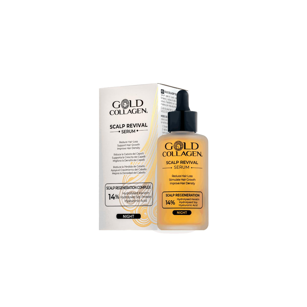 GOLD COLLAGEN Scalp Revival - Hair Serum with Hyaluronic Acid, Keratin & Natural Extracts for Hair growth & Scalp Health - Hair Growth Serum & Hair Loss Treatment for Women with Damaged, Fragile Hair