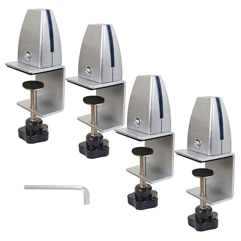 Jhanw Desk Divider Clamp For 1/8" To 0.51" Panel, Adjustable Desk Partition Clamp For 0.32" To 2.04" Desktop, Standing Desk Accessories For Desk Privacy Folders, Grey Sneeze Guard Holder 4-pack