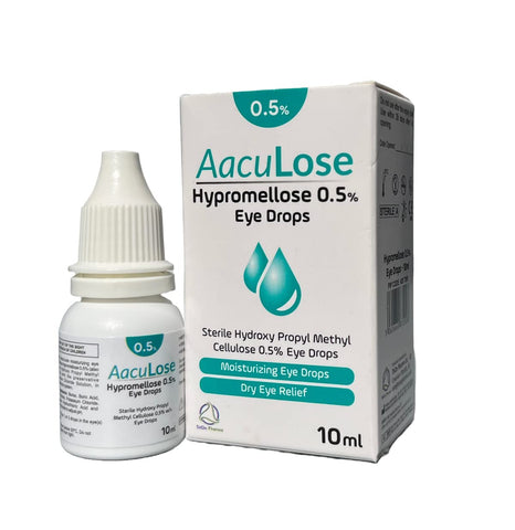 AacuLose Eye Drops to moisten Dry Eyes with 0.5% Hypromellose, Eye Drops for Long Lasting Relief, Suitable for Dry Eyes affected by Environmental Factors (10ml - Pack of 1)