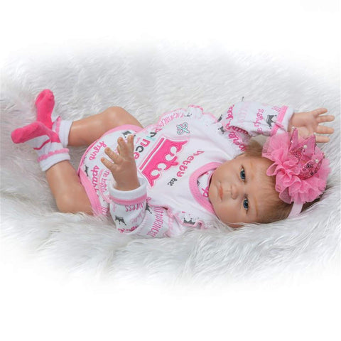 Reborn Baby Doll 20 inch Realistic Look Silicone Full Body Newborn Size Reborn Toddlers Girl Washable Doll Sets Festival Birthday Gifts (Pink (Girl))
