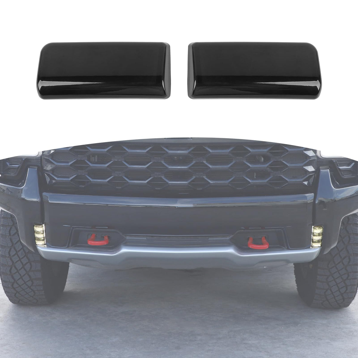 RT-TCZ for Silverado Front Fog Light Cover Compatible with Chevy Silverado 2022 2023 Smoked Black Exterior Accessories 2pcs