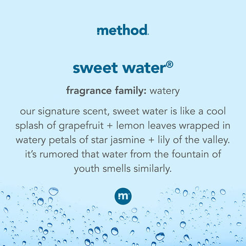 Method Gel Hand Soap Refill, Sweet Water, Recyclable Bottle, Biodegradable Formula, 34 oz (Pack of 4)