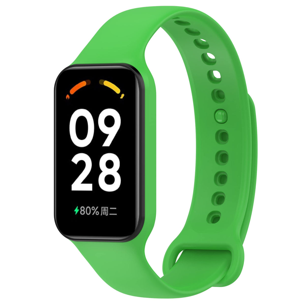 KUTEWEU Armband for Xiaomi Band 8 Active Strap, Silicone Adjustable Replacement Soft Strap Compatible with Xiaomi Band 8 Active Smartwatch for Women Men (Green)