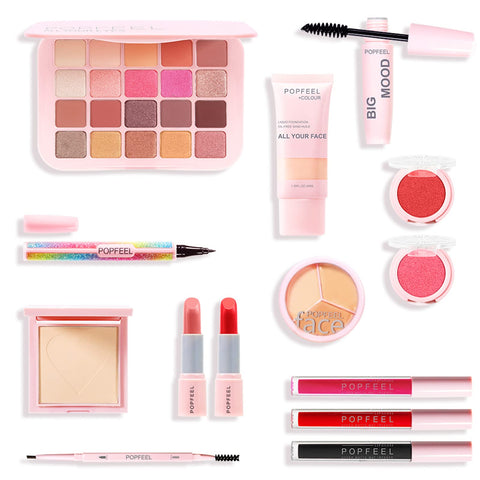 Joyeee All-in-One Makeup Gift Set Carry All Makeup Kit Women Full Kit With Makeup Bag Concealer Lipgloss Lipstick Blush Foundation Face Powder Eyeshadow Palette Cosmetic Palette #1