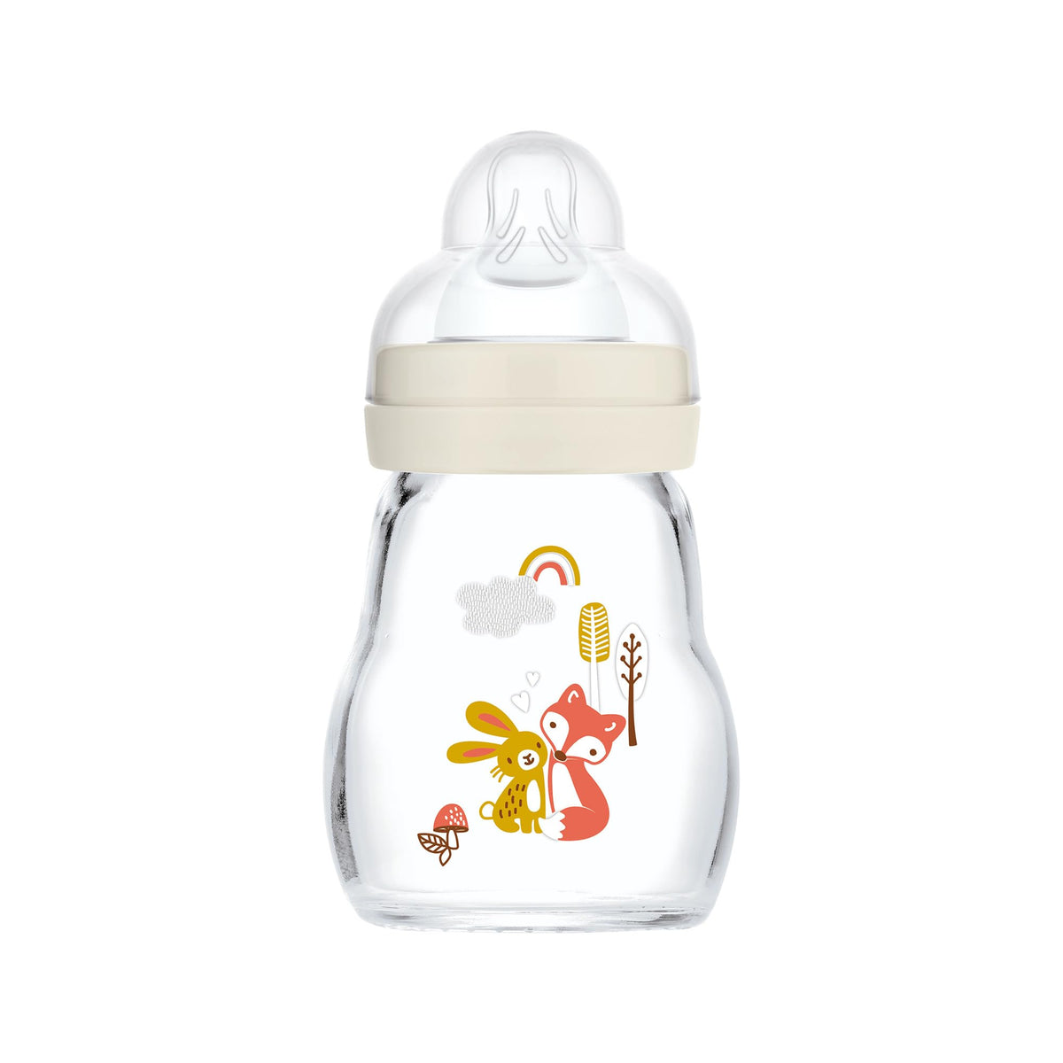 MAM Feel Good Slow Flow Premium Glass Bottle, Easy Switch Between Breast and Bottle, 5oz, 0+ Months, Unisex, 1 Pack