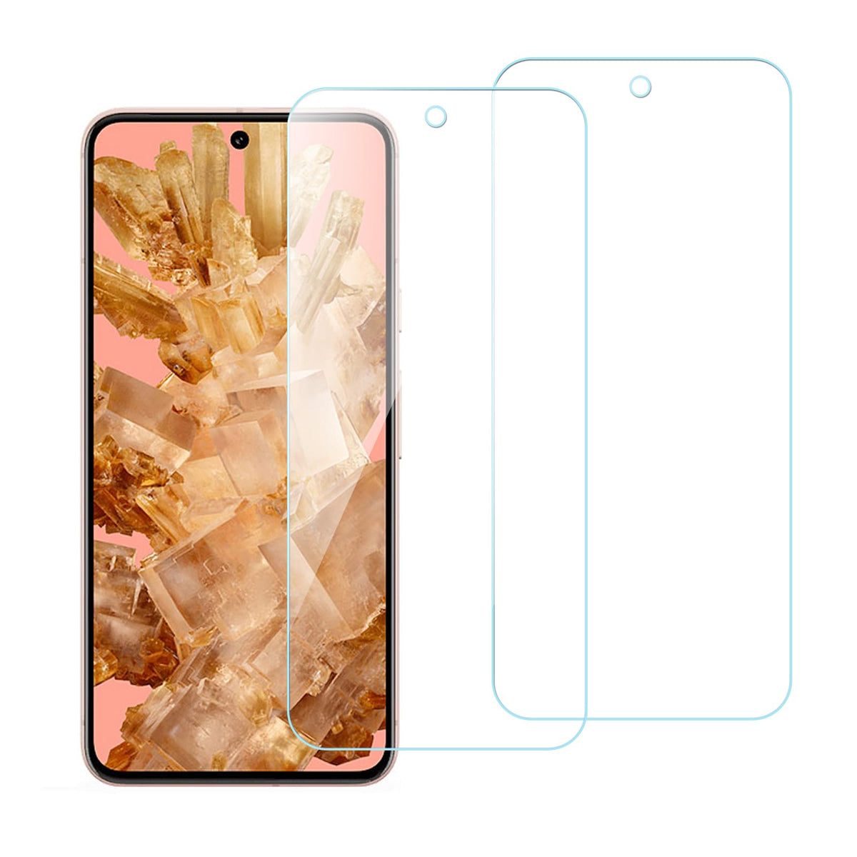 chejuza Tempered Glass for Google Pixel 8 [2 Pieces], 9H Hardness, High Definition Screen Protector, Zero Bubble Screen Protector
