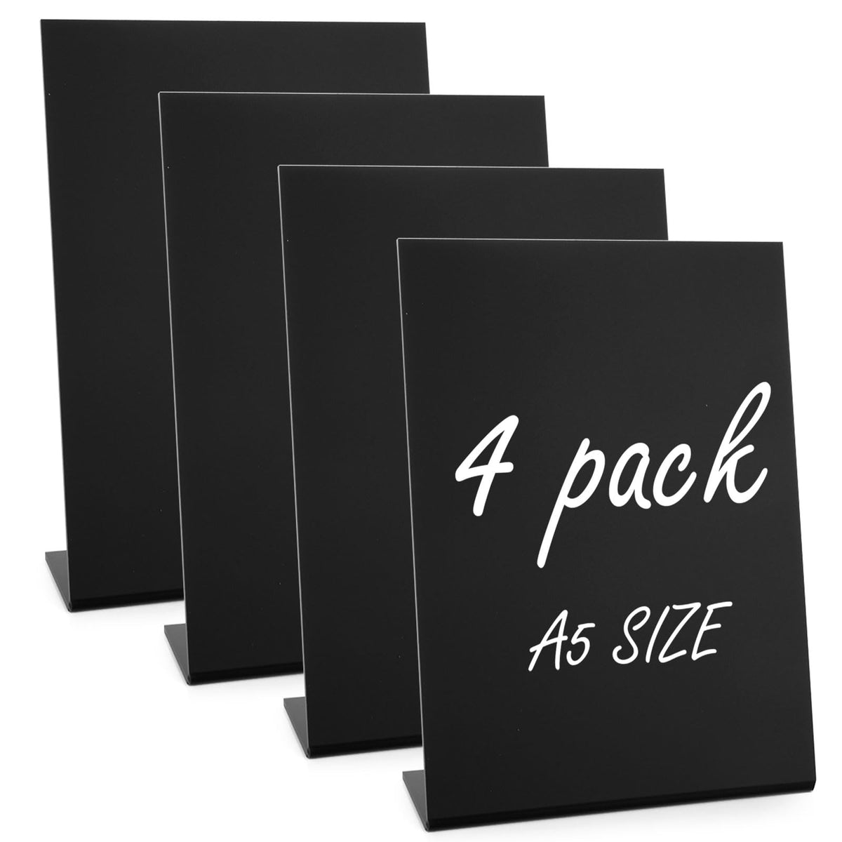 LDHHYH 4 Pack A5 Mini Chalkboard Signs, 6 x 8 Inch Plastic Tabletop Menu Chalk Boards with Stand, Small Display Blackboards Reserved Signs for Tables Wedding Party Buffet
