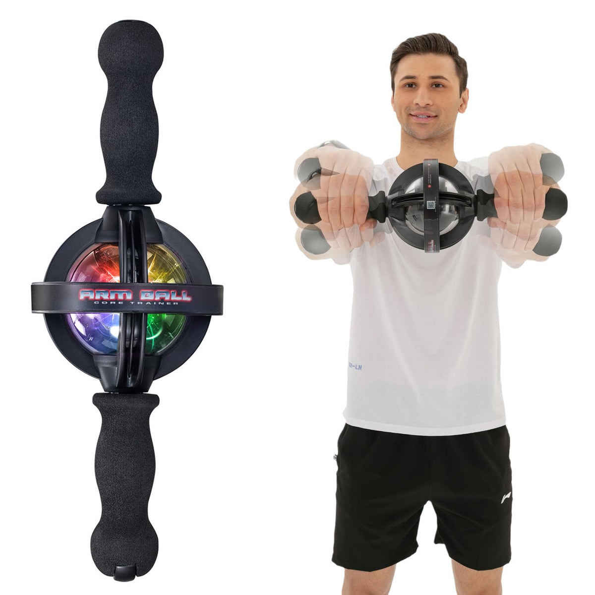 ACELETE Arm Ball Core Trainer Arm Strengthener Gyro Ball Arm Exercise Gyroscope Ball Forearm Ball Forearm Exerciser with LED Light