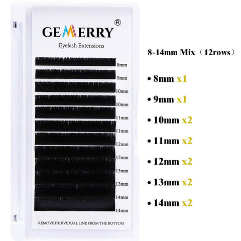 Volume Eyelash Extensions 0.07 D Curl 8-14mm Mixed Volume Lash Extensions Easy Fan Lashes Self Fanning 2D-10D Rapid Blooming Lash Extension Supplies 8-25mm (0.07-D Curl, Mix 8-14mm)