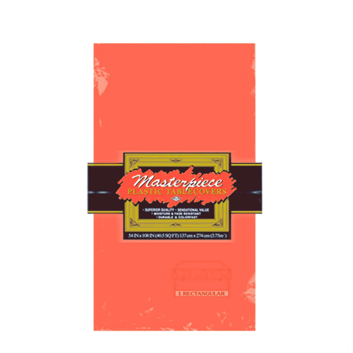 Beistle Club Pack Plastic Orange Tablecover 54in x 108in, Box of 12