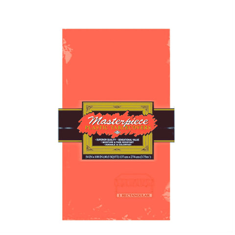 Beistle Club Pack Plastic Orange Tablecover 54in x 108in, Box of 12