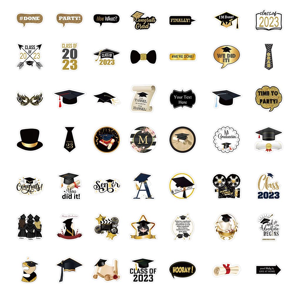 Graduation Stickers for Class of 2023 Graduation Party Decoration Stickers for College Students Graduation Gifts for Daughter Son 50 Pcs