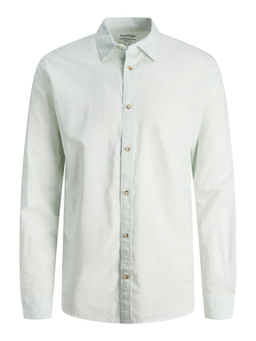 JACK & JONES Mens LS Linen Shirt Soothing Sea M