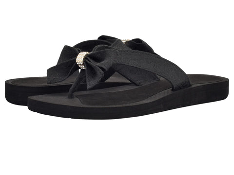 GUESS Women's TUTA Flip-Flop, Black, 5