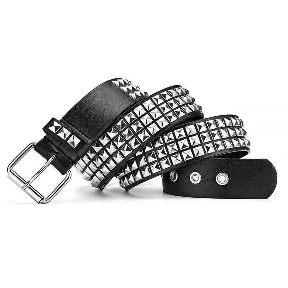 Rivet Belt, Y2k Belt Rivet Belt Gothic Leather Belt, Metal Punk Rock Rivet Belt, Punk Leather Belt, Y2k Leather Belt for Jeans Rockwear (Black), black, L