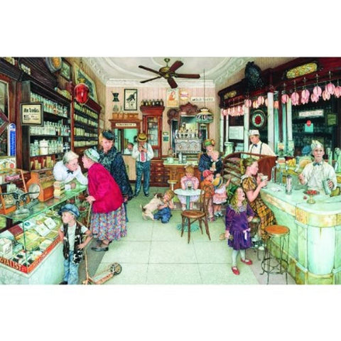 SUNSOUT INC - Soda Fountain - 1000 pc Jigsaw Puzzle by Artist: Susan Brabeau - Finished Size 19" x 30" - MPN# 44274