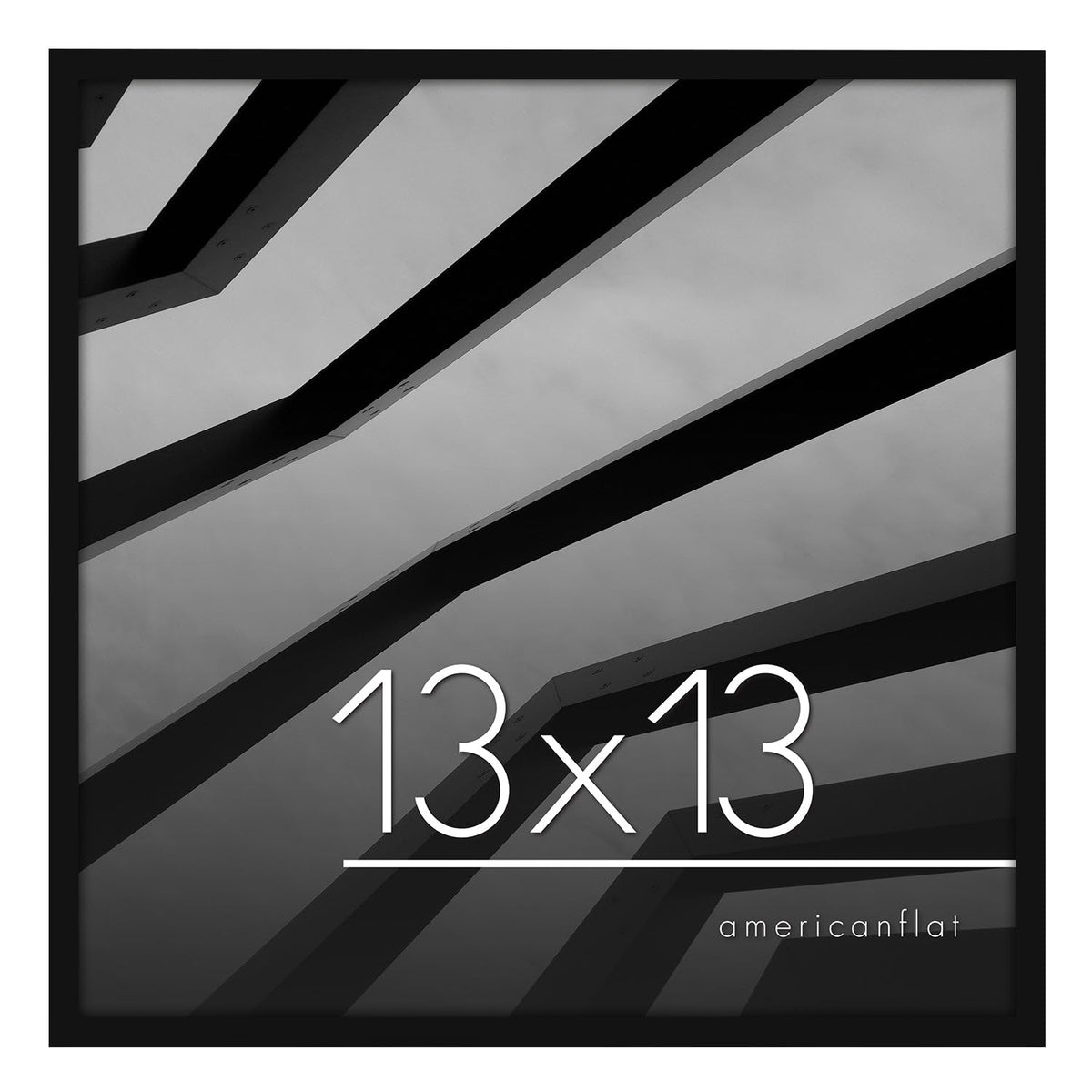 Americanflat 13x13 Picture Frame with Polished Plexiglass - Streamline Collection - Thin Square Picture Frame for Wall Display - Hanging Hardware Included - Black