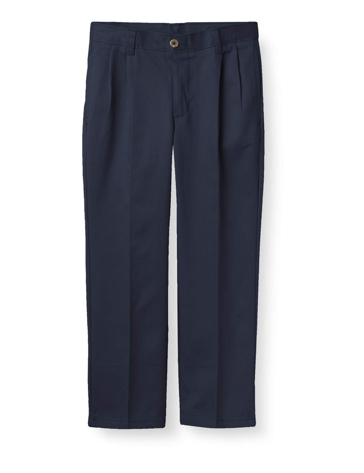 Chaps Boys' School Uniform Pleated Twill Pant, Navy, 4