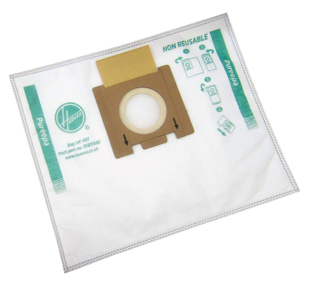 Hoover H81 Vacuum Cleaner Bags, Original, Microfiber, Pure EPA, Odorless, Extra Capacious, Compatible with Telios Extra Vacuum Cleaners, 1pack 4 Pieces, Nc