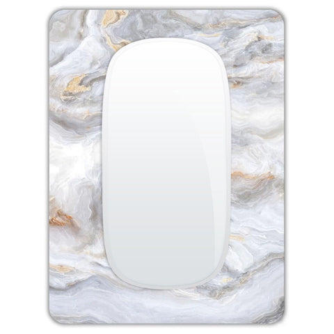 Small Mouse Pad, Mini Mouse Pad 6 X 8 Inch with Non-Slip Rubber Base for Keyboard Tray Laptops Wireless Mouse Home Office Travel, Washable & Portable (Light Colored Marble)