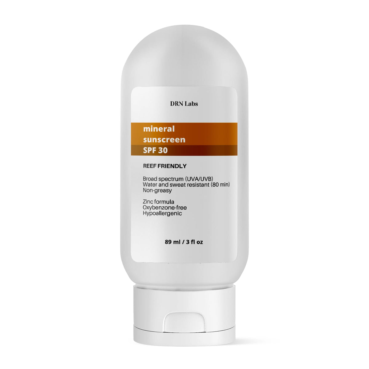 Broad Spectrum Mineral Sunscreen SPF 30 - Use For Face and Body. Travel Size. Certified Organic Ingredients. Reef Safe. Cruelty Free. Paraben Free. Use for Sun Protection and Great for Sensitive Skin by DRN Labs. 3 fl oz (89 mL)