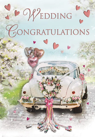 Special Thoughts Wedding Congratulations- Regal Publishing- Just married car design