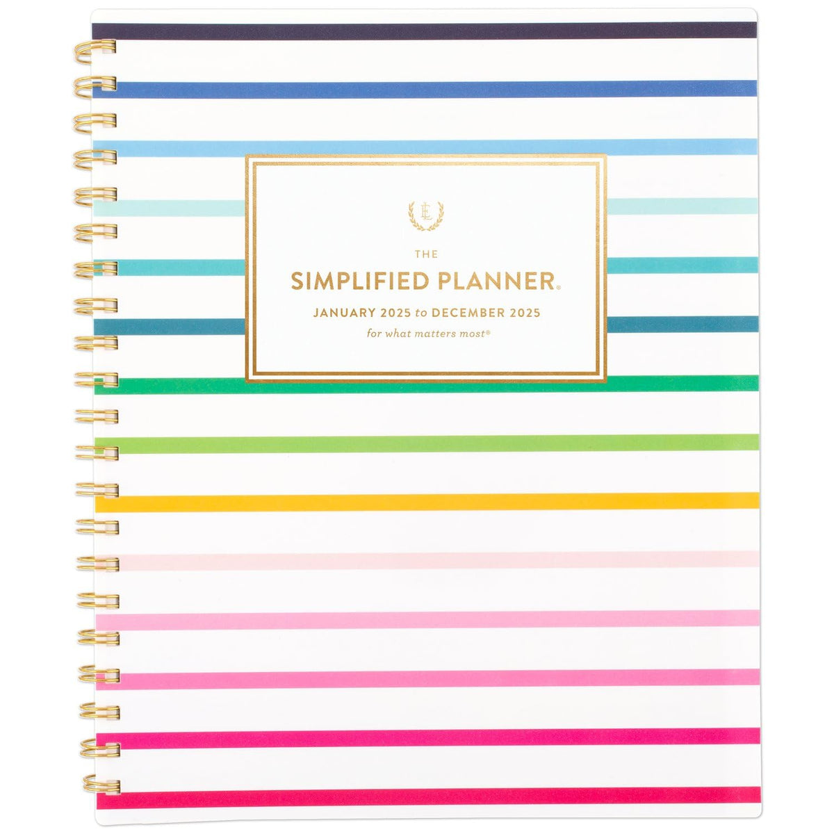 AT-A-GLANCE 2025 Planner, Simplified by Emily Ley, Weekly & Monthly, 8-1/2" x 11", Large, Happy Stripe (EL16-905-25)