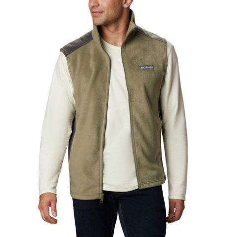 Columbia Men's Steens Mountain Vest, Stone Green/Shark, Small