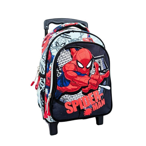 mybagstory - Backpack - Child - School - Kindergarten - Daycare - Primary - School Bag - Adjustable Straps - Gift Idea - 30 cm - Wheels - Trolleys, Spiderman - Black/White - 30 Cm, Enfant