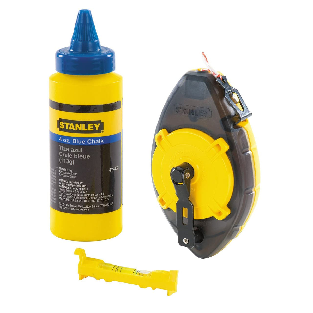 Stanley Powerwinder OM CHALK LINE KIT-113G BLUE CHALK AND LINE LEVEL