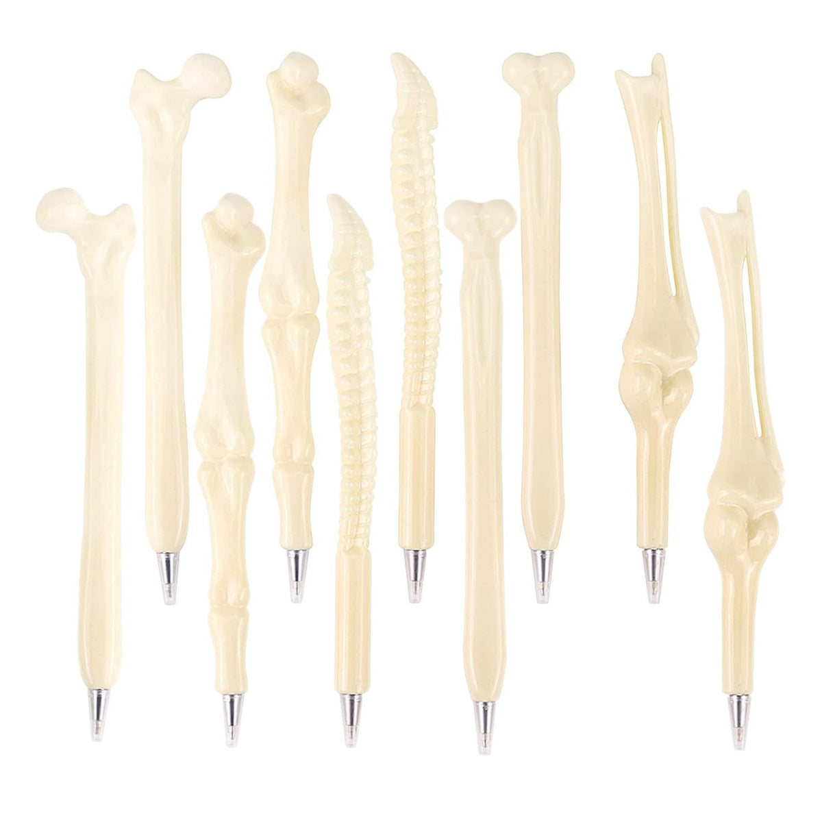 JZK 10x Novelty bone pens for doctors and nurses, hilarious funky blue ink biro ballpoint pen, funny joke gift for physiotherapist, orthopedist, radiologist, radiology, medical student