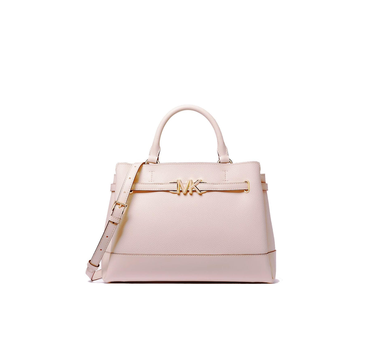Reed Small Two-Tone Pebbled Leather Belted Satchel