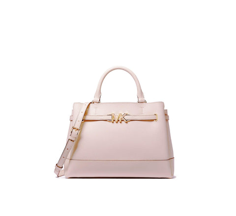 Reed Small Two-Tone Pebbled Leather Belted Satchel