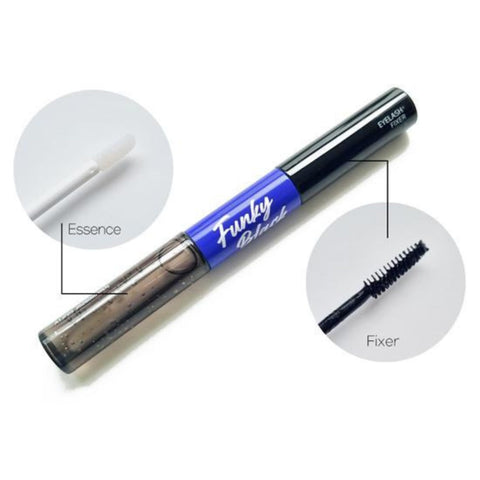 Funky Black Eyelash Growth Serum Enhancer to Grow Thicker, Longer Lashes & Eyebrow boost 1.7fl oz + Eyelash fixer 1.7 fl oz (Enhancer and fixer in One)