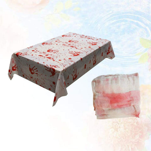 PRETYZOOM 2pcs Table Cloth Tablecloths Party Tablecloth Halloween Table Covers Dining Room Table Decor Guaze Halloween Tablecloth Printed Tablecloth Party Table Covers Props Decorate Make up