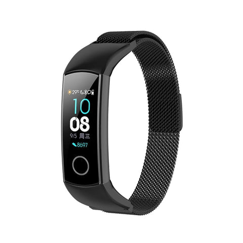 Panda Bobo For Huawei Honor Band 4/5 Metal Strap Wrist Watch Replacement Milanese Metal Sport Watch band Strap (Black)