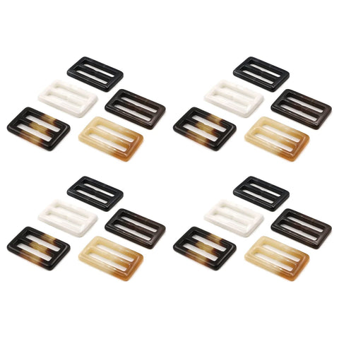 lasenersm 20Pcs 1" Rectangle Resin Buckle Waist Buckle Rectangle Resin Scarves Buckle Resin Silk Scarf Buckle T-shirt Buckle Belt Buckle for Clothing Belt Handbag Fashion Accessories, Color Random